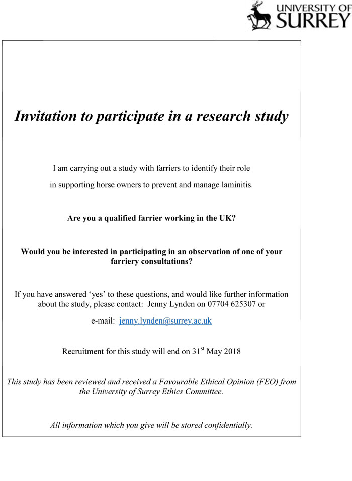 Research Study Invitation